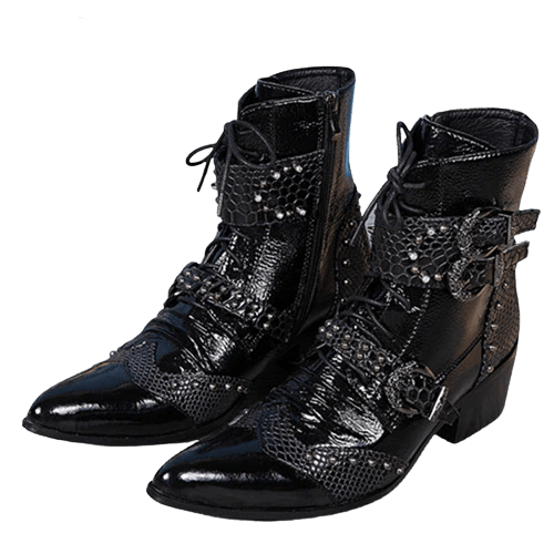 Chaussure de motard - santiags en cuir