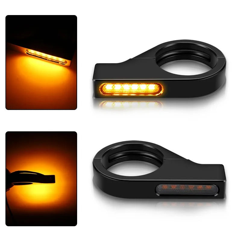 Clignotant fourche moto