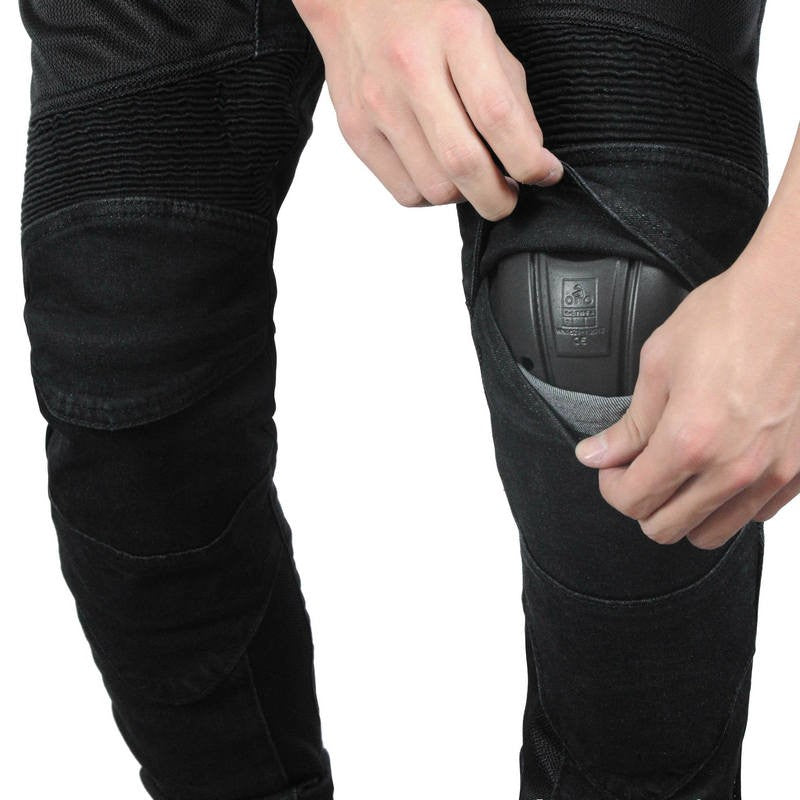 Jean de moto noir pour femme