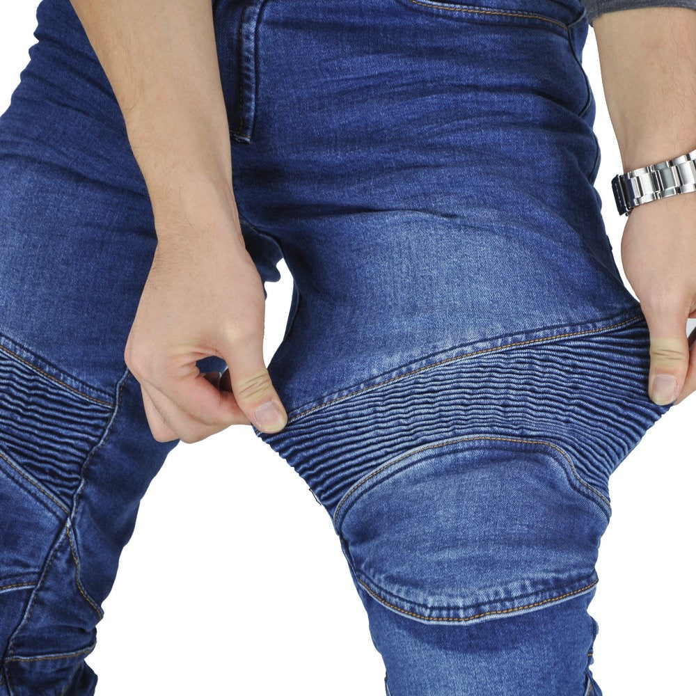 Jean de moto bleu pour homme