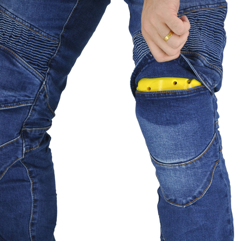 Jean de moto bleu pour homme