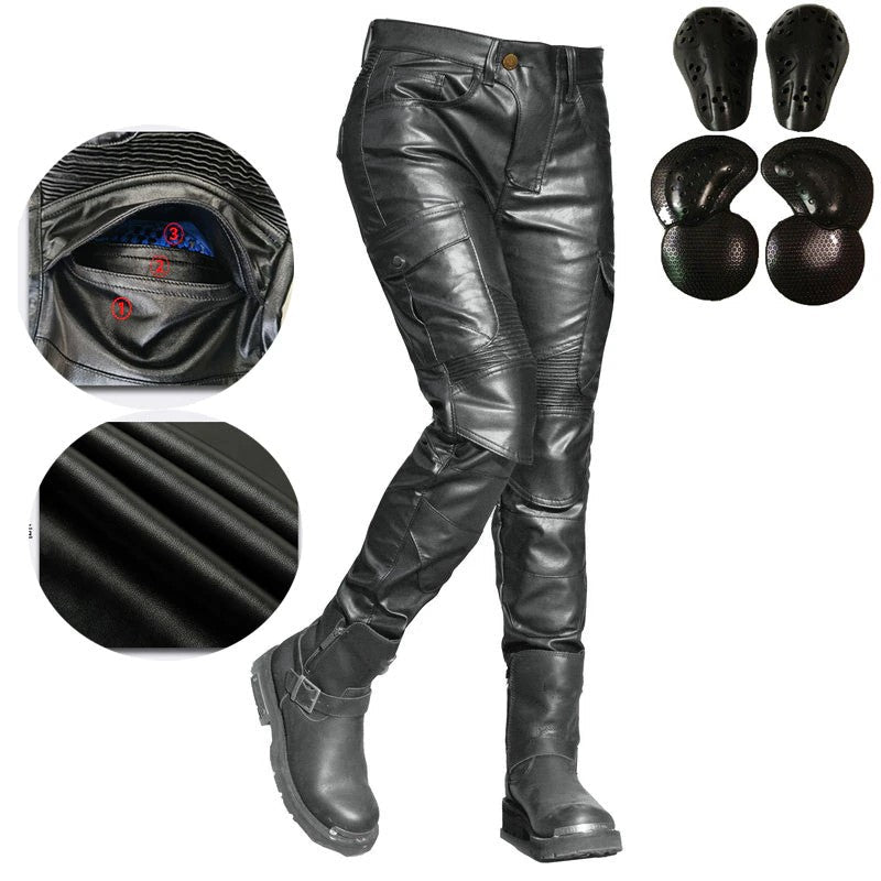 Pantalon de moto en cuir pour femme