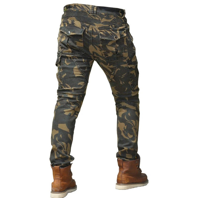 Pantalon de moto jean camouflage