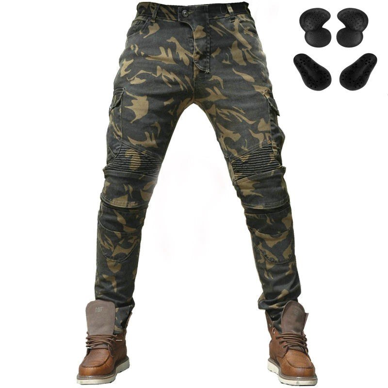 Pantalon de moto jean camouflage