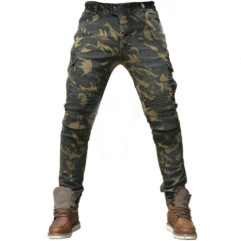 Pantalon de moto jean camouflage