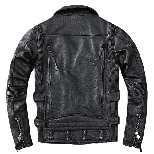 Perfecto noir en cuir de vachette pour homme biker
