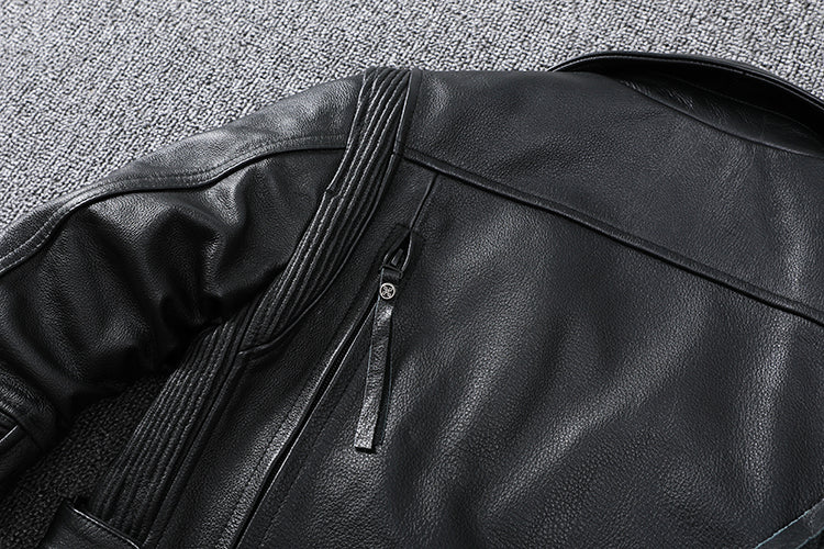 Perfecto noir en cuir de vachette pour homme biker