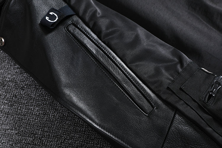 Perfecto noir en cuir de vachette pour homme biker