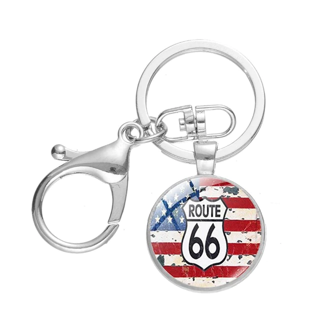 Porte clé moto route 66