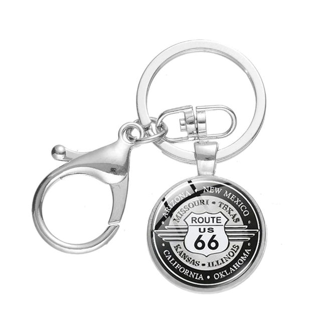 Porte clé moto route 66