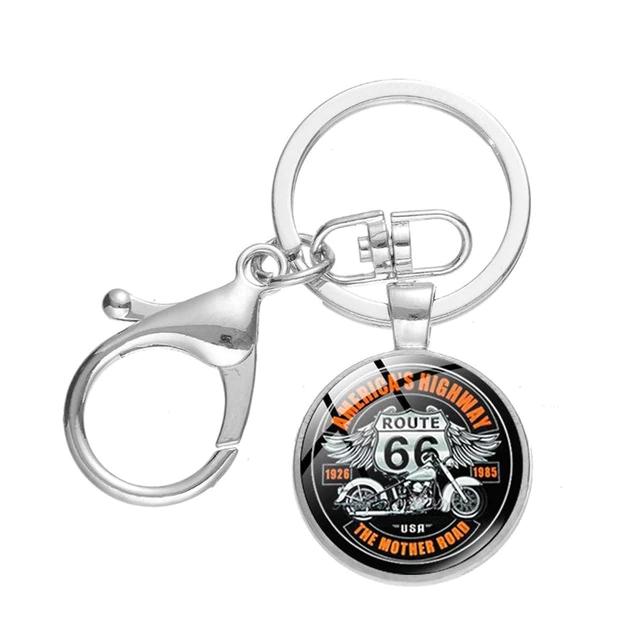 Porte clé moto route 66