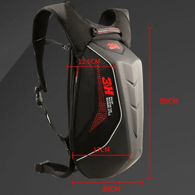 Sac à dos moto coqué noir et rouge