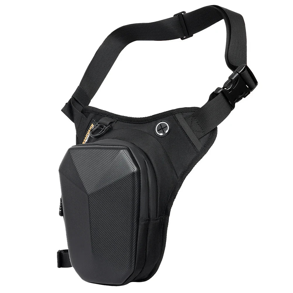 Sacoche de jambe carbone pour motard