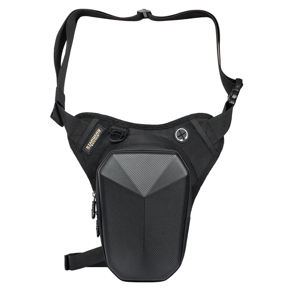 Sacoche de jambe carbone pour motard