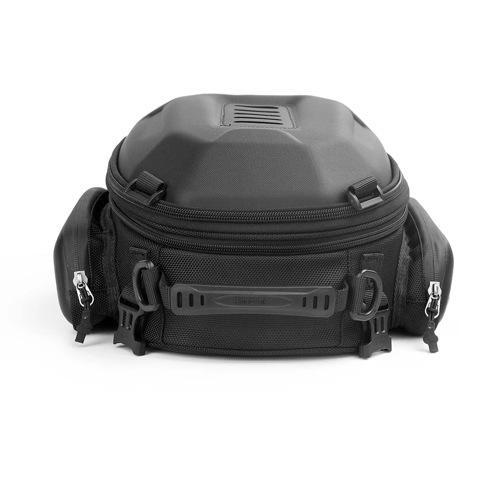 Sacoche de selle moto noire extensible
