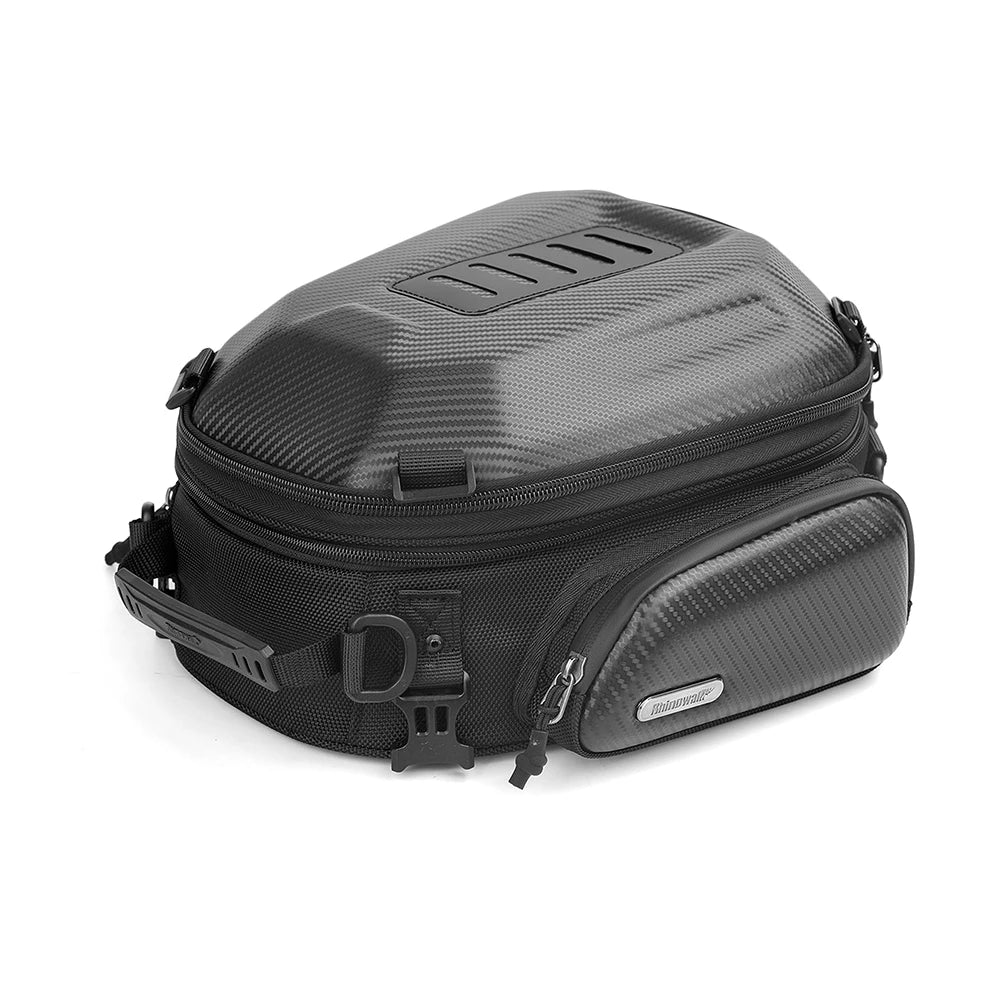 Sacoche de selle moto noire extensible
