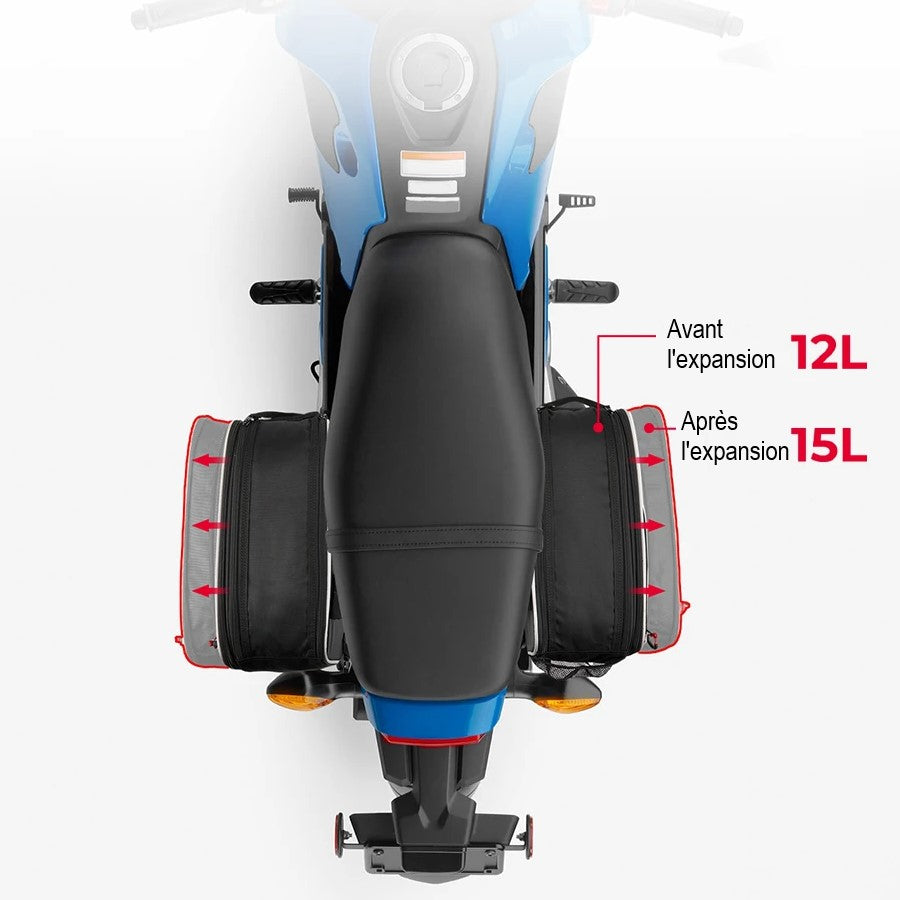 Sacoches cavalières latérales moto 15l honda