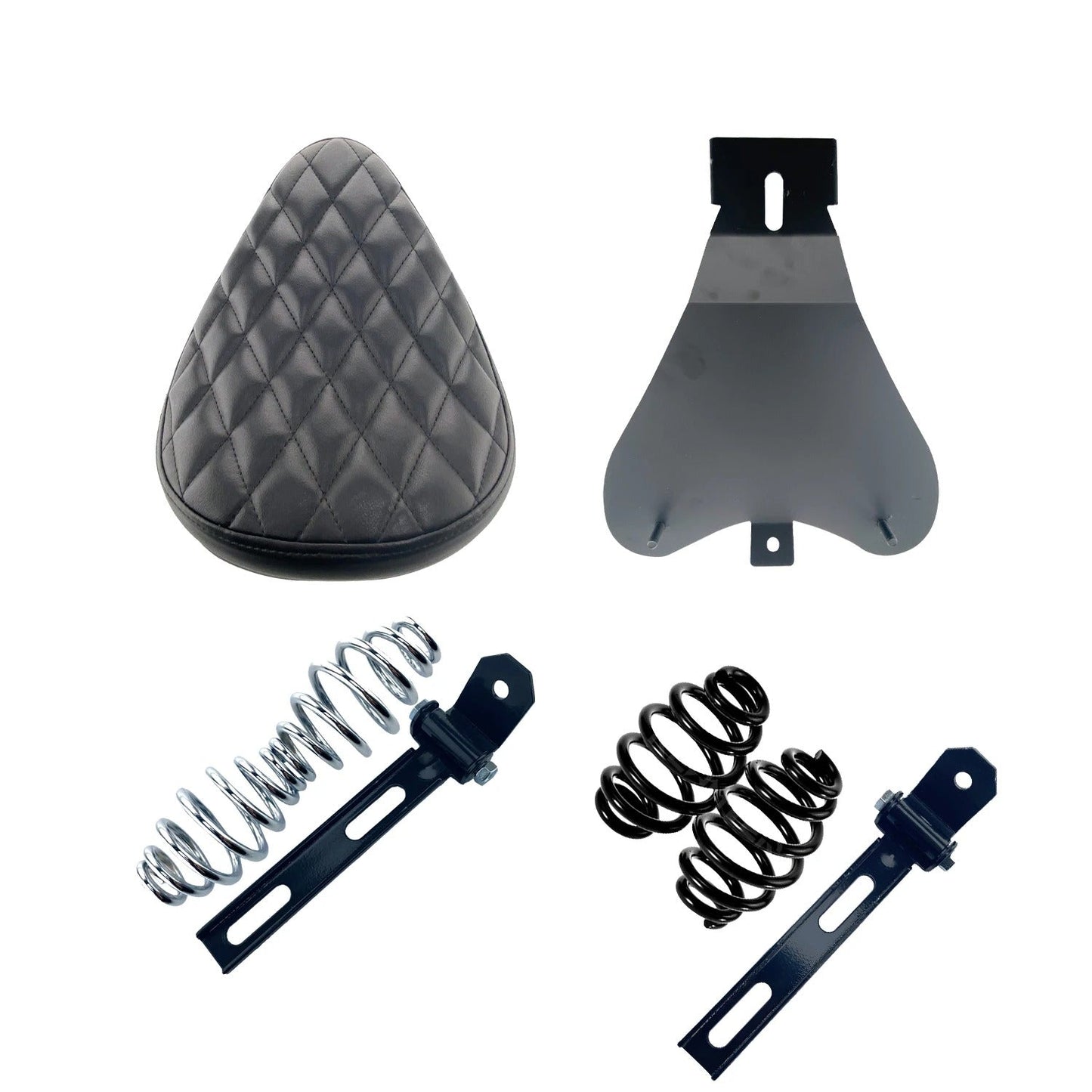 Selle de moto bobber en cuir noir