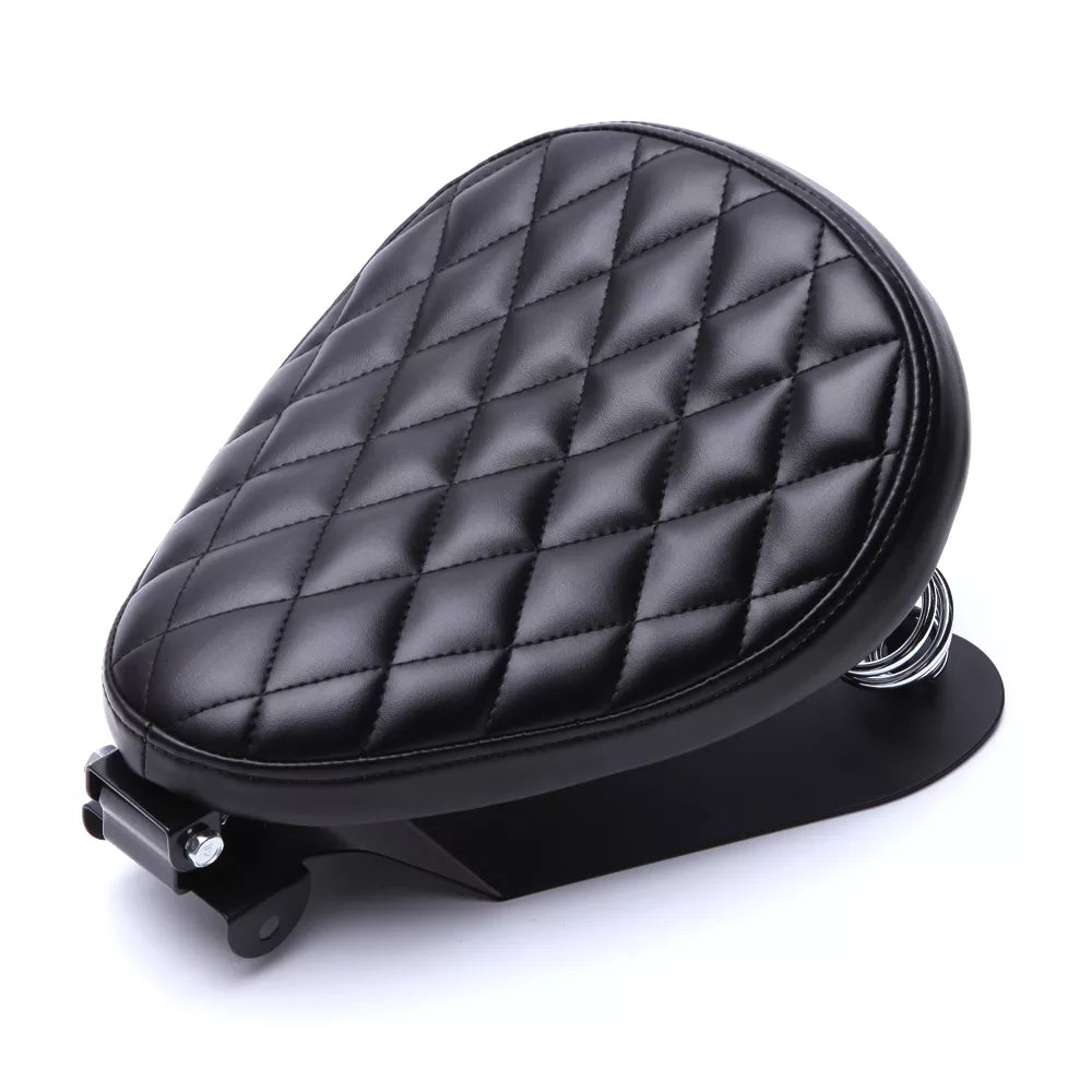 Selle de moto bobber en cuir noir