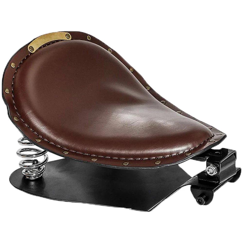 Selle de moto bobber en cuir marron
