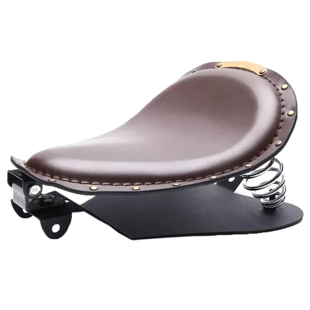 Selle de moto bobber en cuir marron