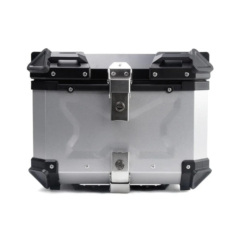 Top case moto 55l universel chrome en aluminium