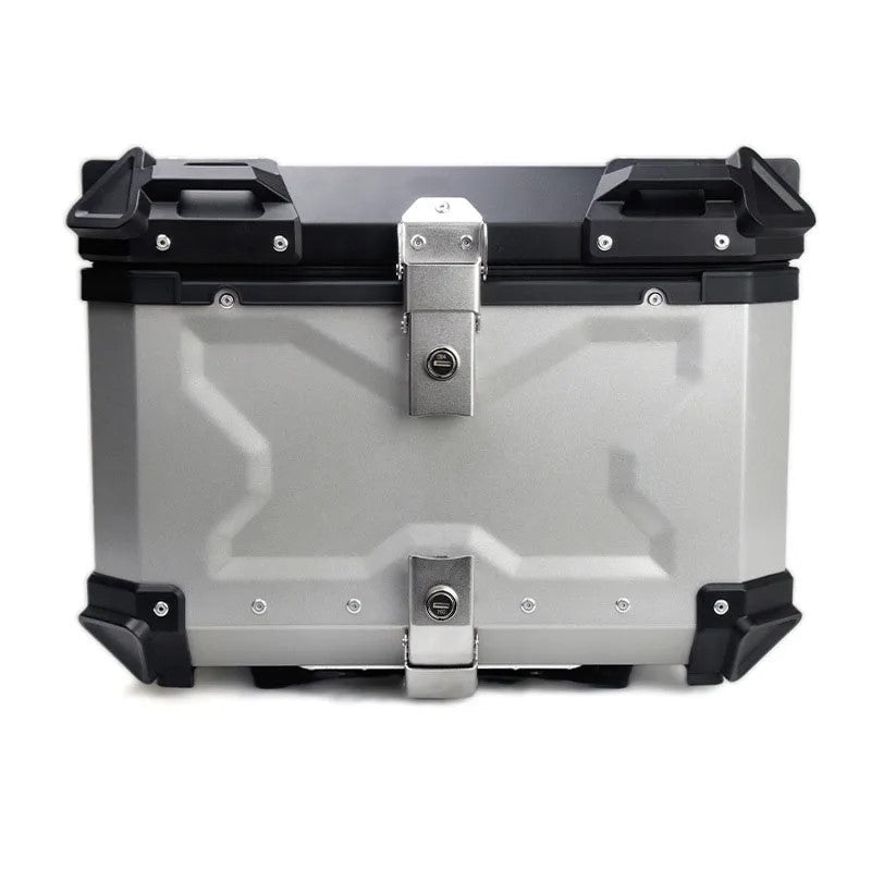 Top case moto 55l universel chrome en aluminium