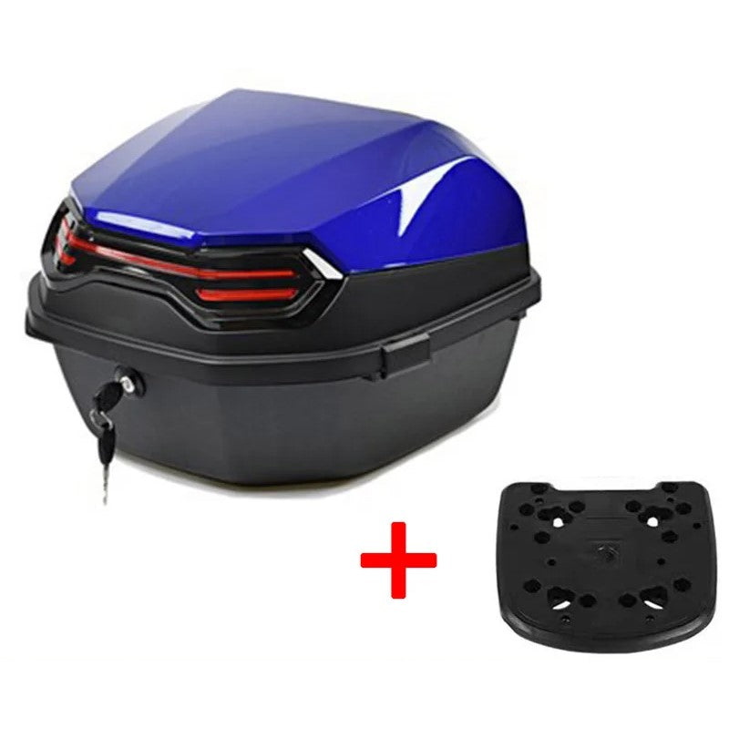 Top case moto bleu 30l