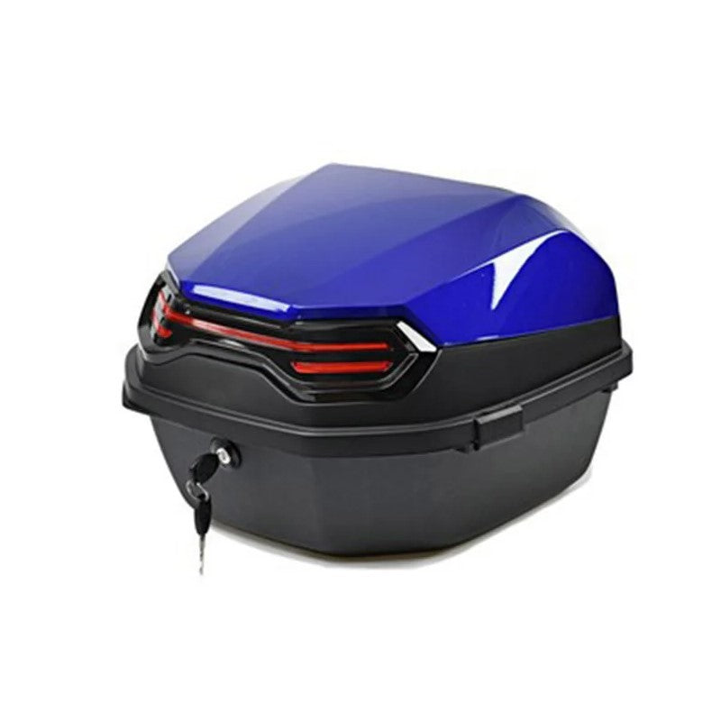 Top case moto bleu 30l
