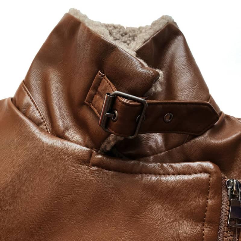 Veste biker femme - col mouton