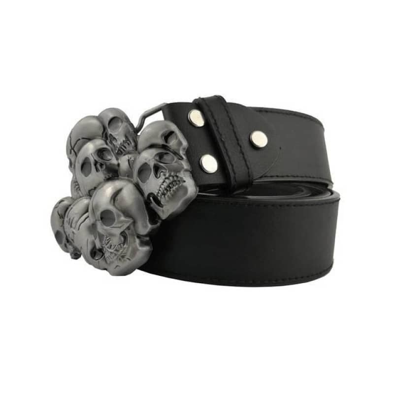 Ceinture biker - têtes de mort en folie