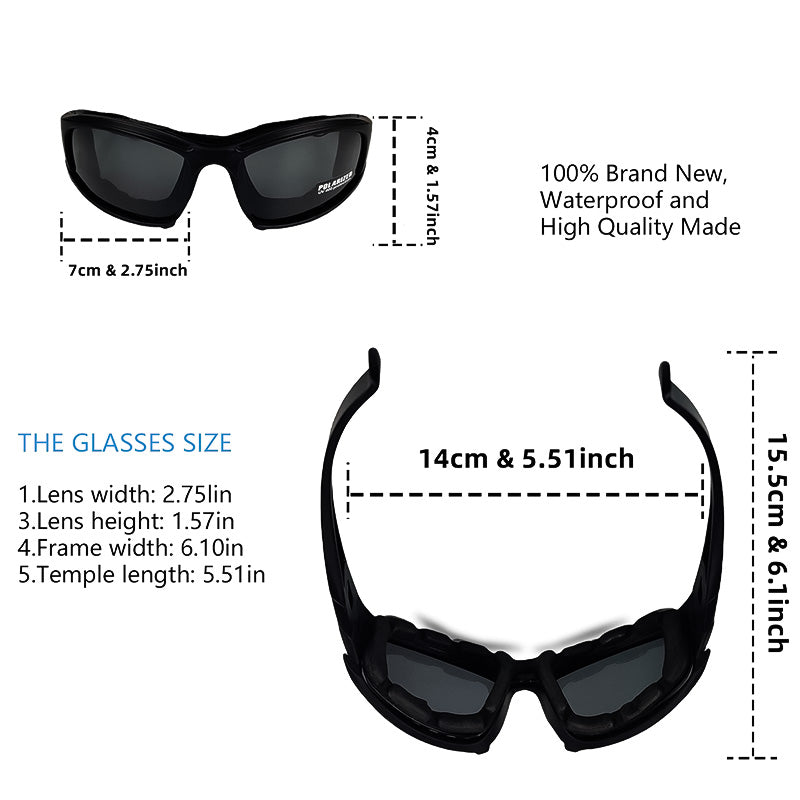 Lunettes de moto polarisées tactiques uv400