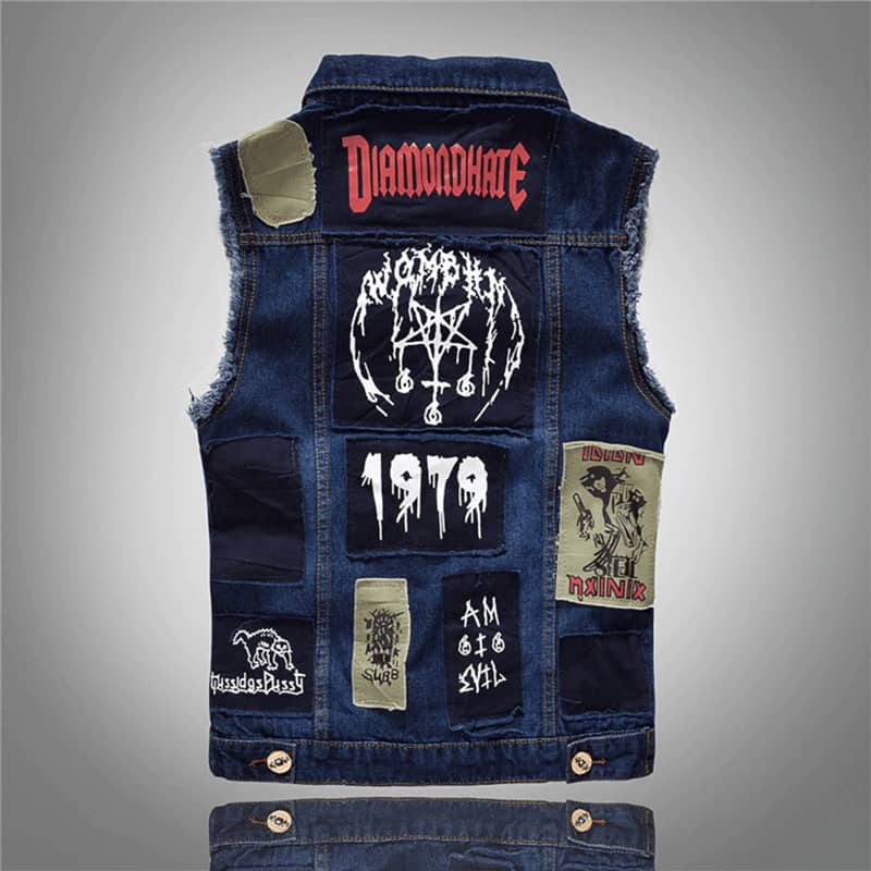 Gilet jean biker - diamonhate