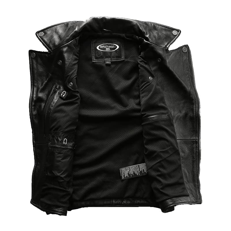 Gilet cuir biker - harley angel road
