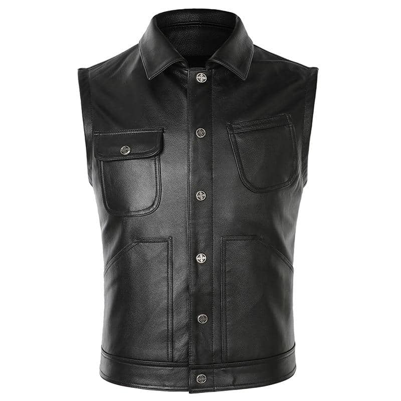 Gilet biker en cuir - arnthor