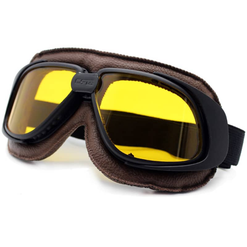 Lunette de moto en cuir