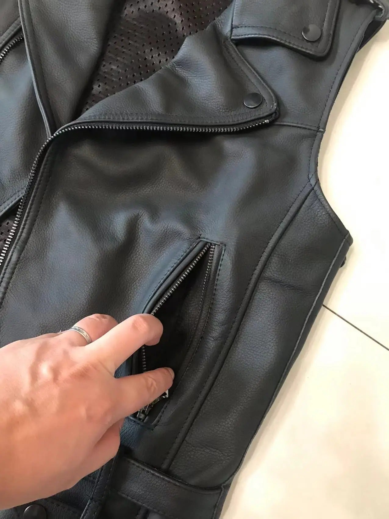 Gilet cuir biker - free biker