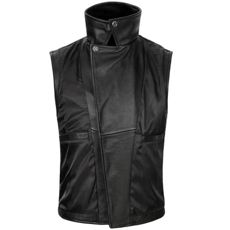 Gilet biker en cuir - inaf