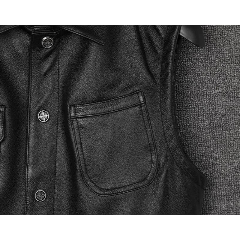 Gilet biker en cuir - arnthor