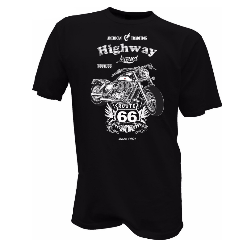 T-shirt moto pour biker - highway route 66
