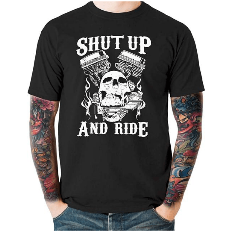 T-shirt moto - shut up and ride