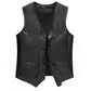 Gilet biker en cuir marron vintage