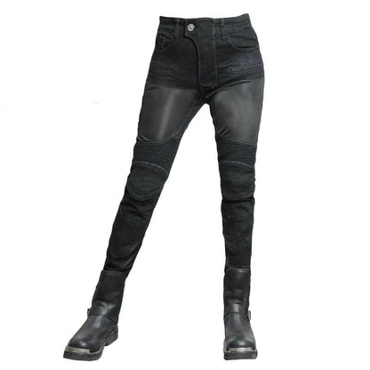 Jean de moto noir pour femme