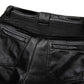 Pantalon de moto en cuir noir pour biker