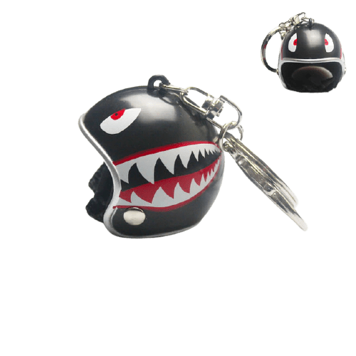Porte clé moto casque requin