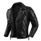 Veste biker en cuir noir pour homme type perfecto