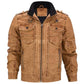 Blouson biker marron pour homme