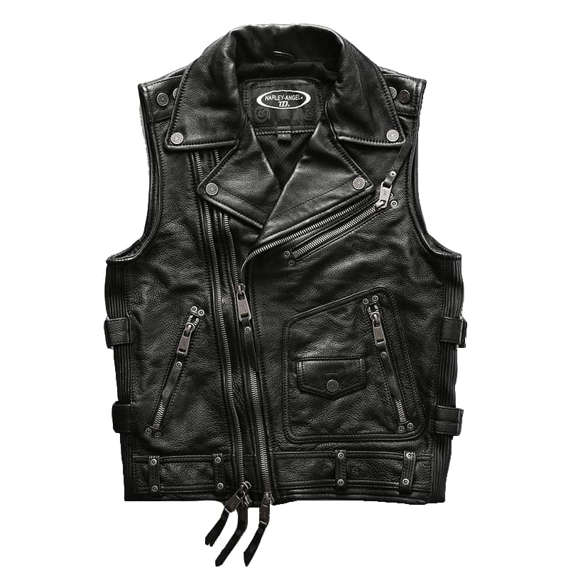 Gilet cuir biker - harley angel road
